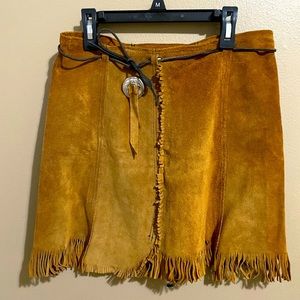 Steer brand real genuine leather skirt